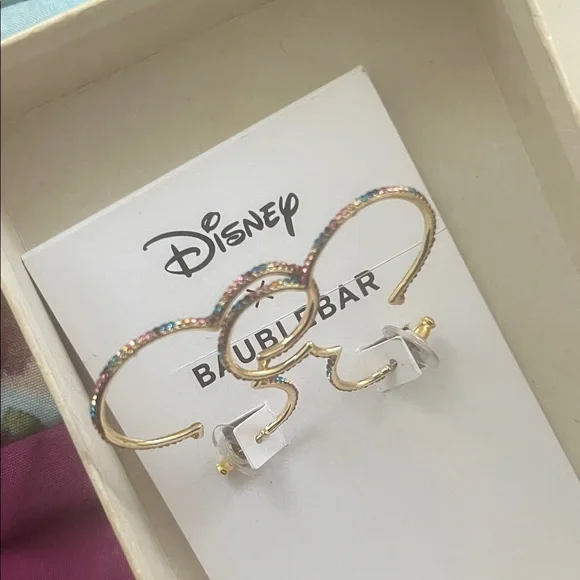 BaubleBar Gold Mickey Mouse Hoop Earrings - Picture 6 of 6